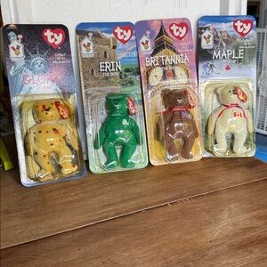 Glory, Erin, Britannia, and Maple. McDonald’s Beanie Babies set